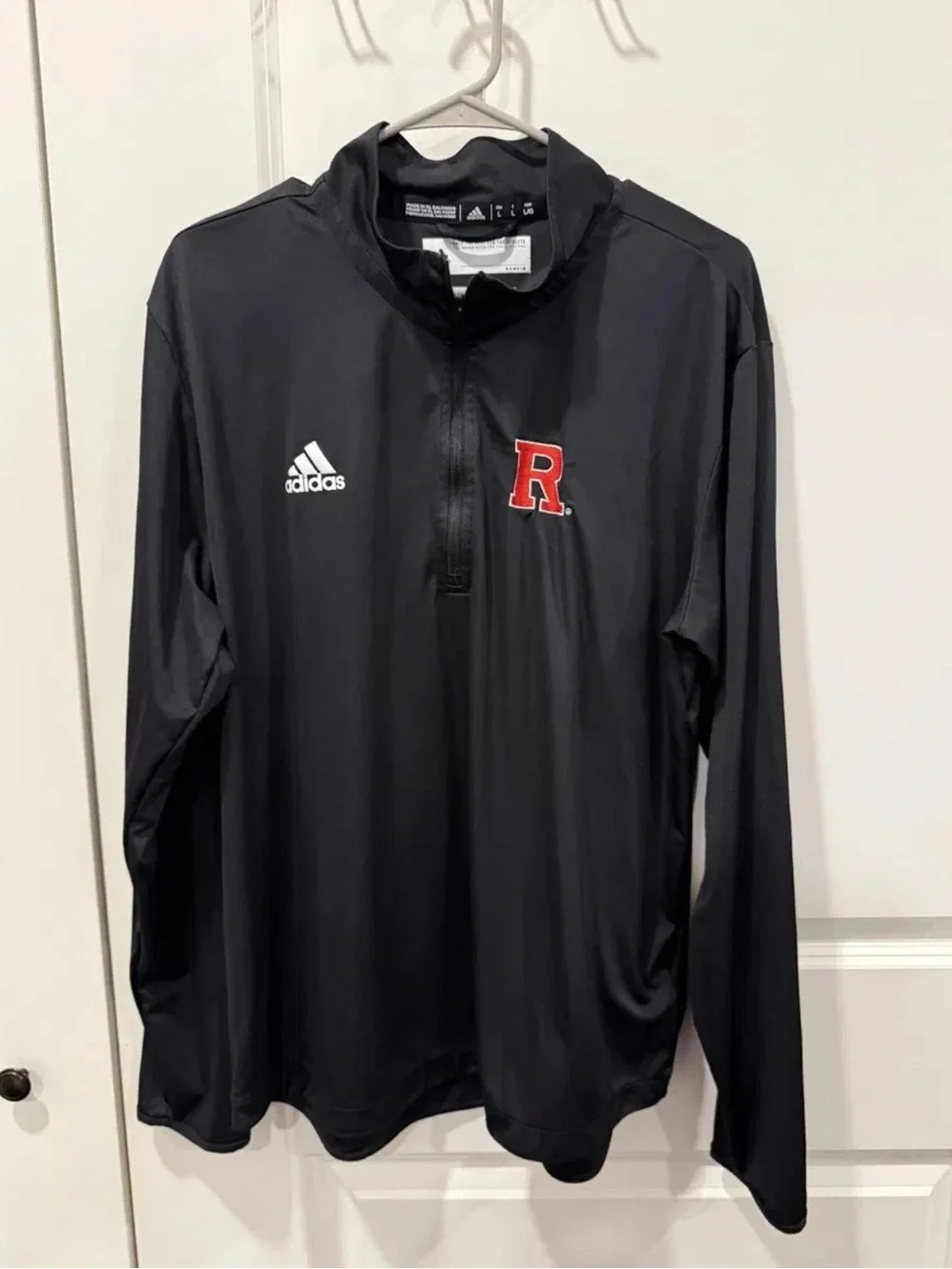 adidas Black Quarter-Zip Pullover with Red 'R' Crest